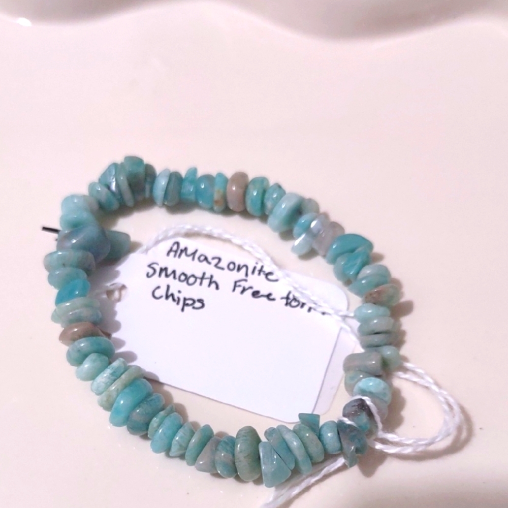 AMAZONITE SMOOTH FREEFORM CHIPS 7INCH HANDCRAFTED